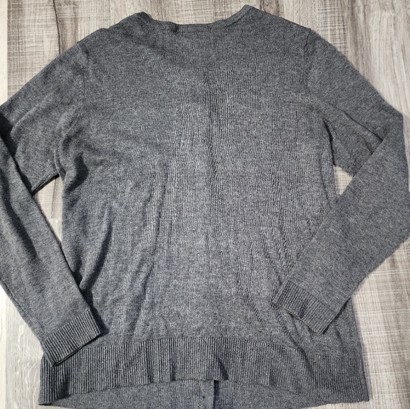 Gray Cardigan Sweater with Red Bird Design - Picture 5 of 5